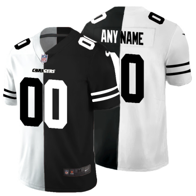 Los Angeles Chargers Custom Men's Black V White Peace Split Nike Vapor Untouchable Limited NFL Jersey